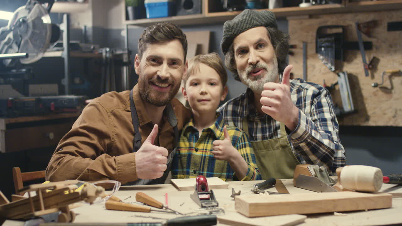 Three generations of carpenters