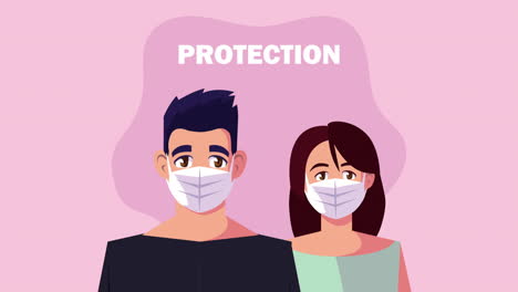 couple using face masks for covid19