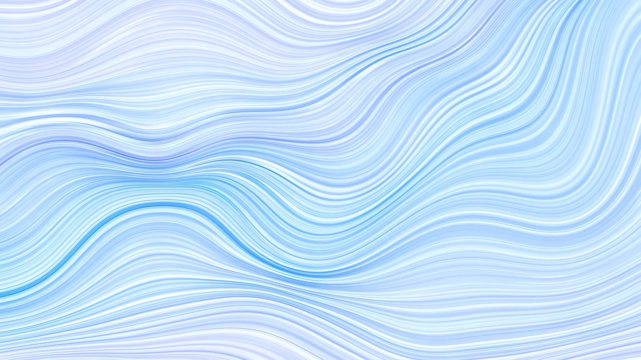 Pale blue, white, and violet lines undulate through changing wave patterns, creating layered depth, flowing bends, and luminous smooth texture across a full-frame abstract background.