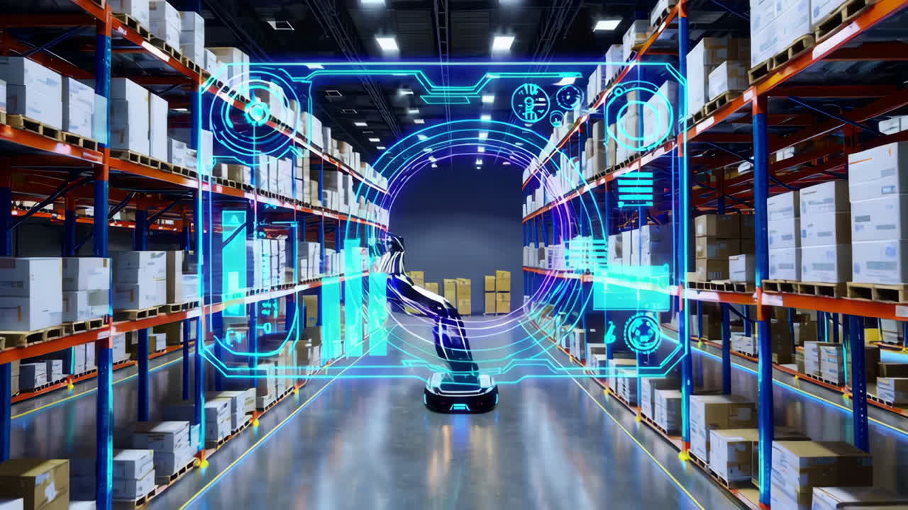 Automated Warehouse with Robotic Arm and Augmented Reality