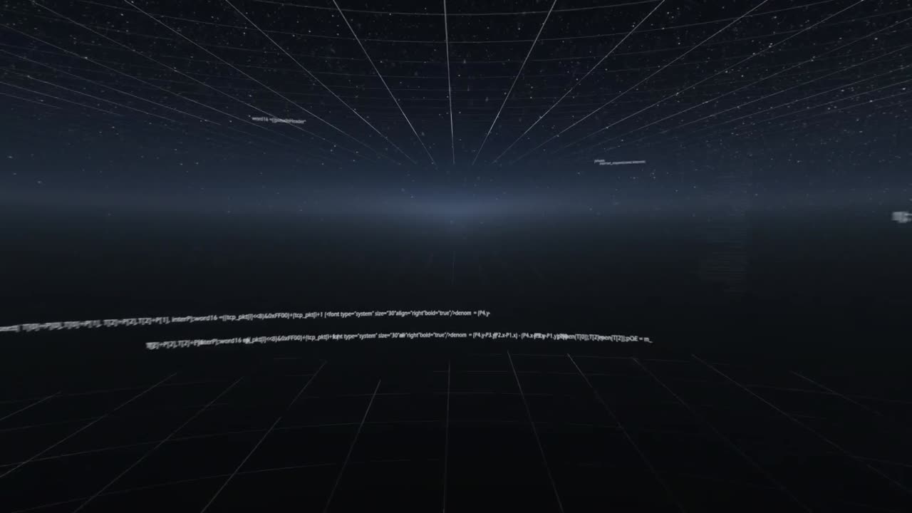 video generado digitalmente del procesamiento de datos contra el cielo nocturno en el fondo