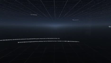 digitally generated video of data processing against night sky in background