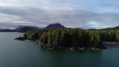 aerial view, picturesque coastline of vancouver island british columbia, canada