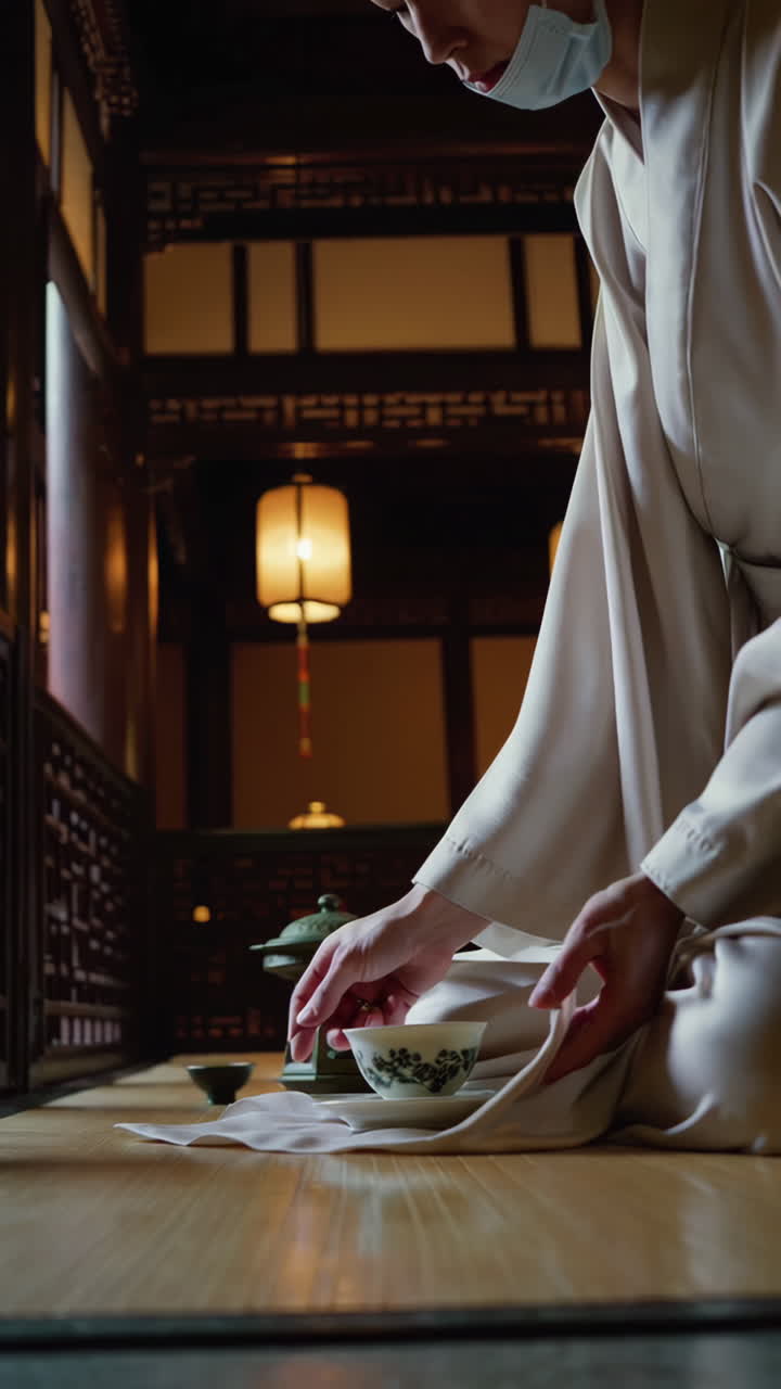Traditional Tea Ceremony in a Chinese Style Room