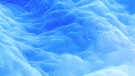 beautiful abstract 3d surface with glitter sparkles, abstract 3d waves run on surface in loop. blue gradient, soft matte material with light inner glow. smoothly 4k animation