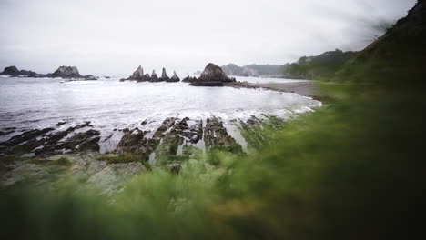 peaceful gueirua beach in asturias spain