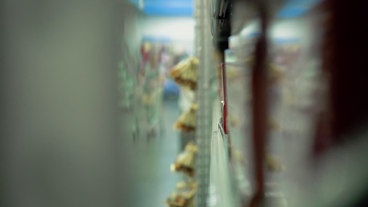 люди в супермаркете отражаются в плексигласе.