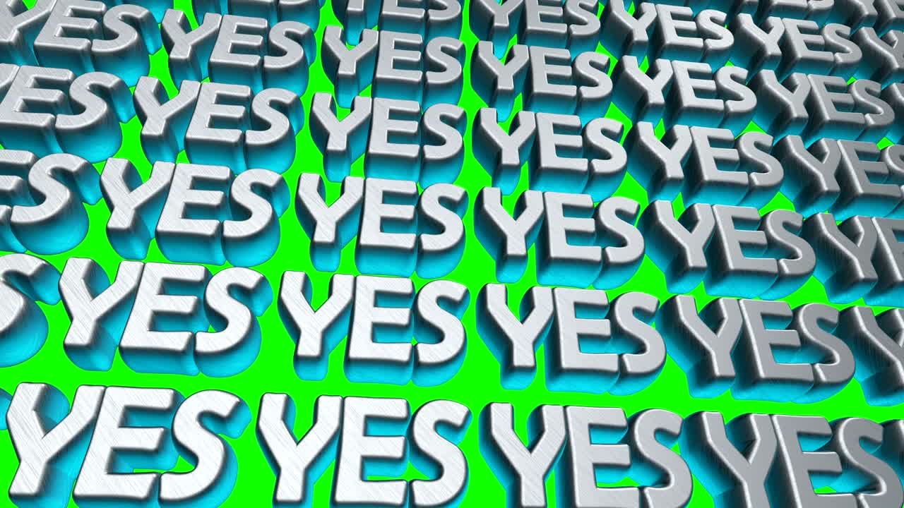 sí, texto 3d flotando en la pantalla. animación para su presentación.