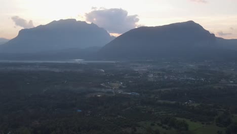 aerial view of doi luang chiang dao mountain in morning during sunrise