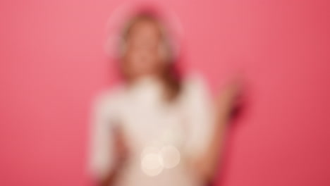 woman enjoying music