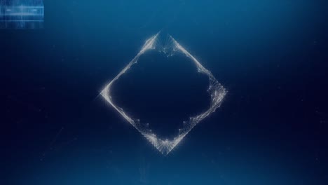 animation of digital square on navy background