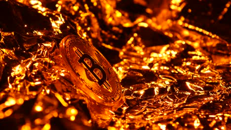 bitcoin on gold foil