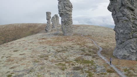 amazing rock formations on a mountain ridge