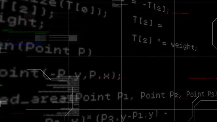 Data processing on black background