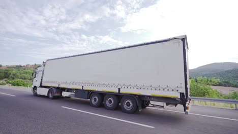 a truck on the highway. logistics.