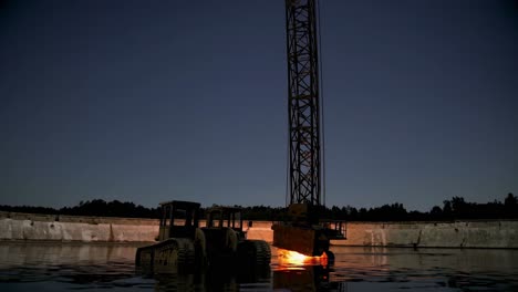 industrial operation at night