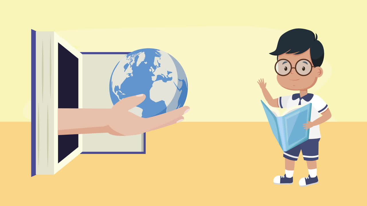 학생 소년 캐릭터 애니메이션