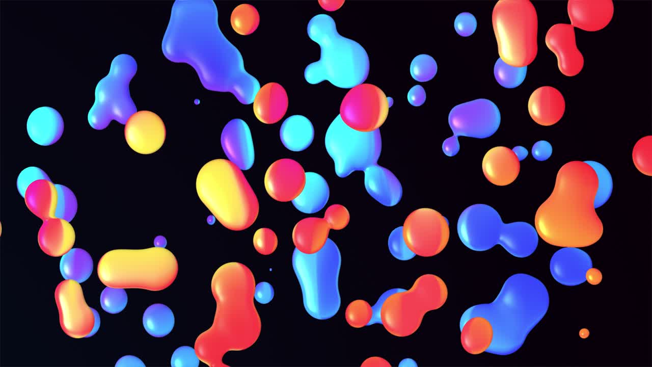 Abstract background with morphing circles and shapes. colorful gradient water drops