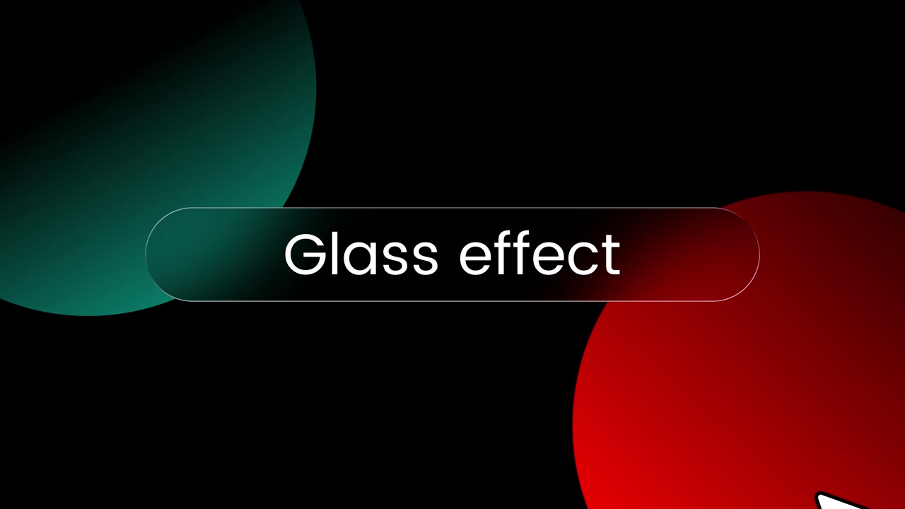 Glass effect text inside a sleek glass animation isolated on black background