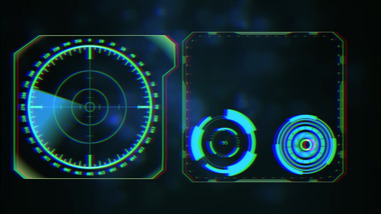 검은색 바탕에 뒤쪽 시야가 있는 두 개의 프레임입니다.