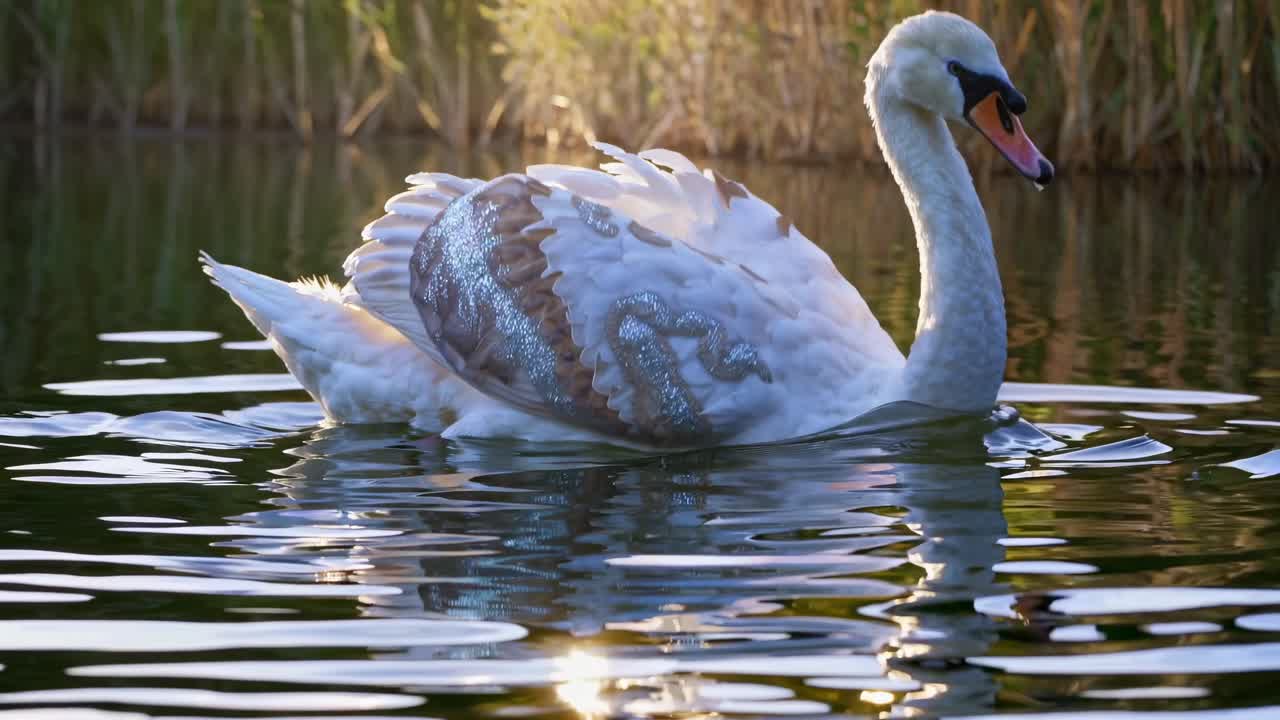 Ornate Swan on a Pond