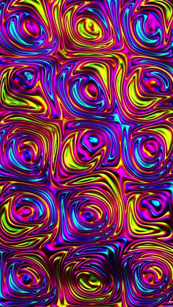 fondo abstracto colorido con formas giratorias. video en bucle vertical