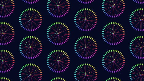 patrón de círculos futuristas con el color del arco iris en el espacio oscuro 1