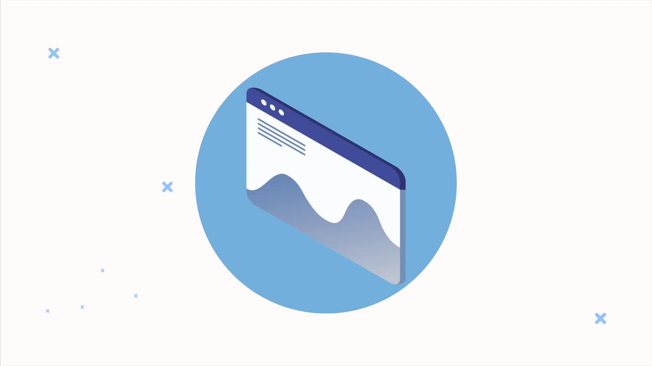 animación de análisis de datos del servidor con plantilla de página web