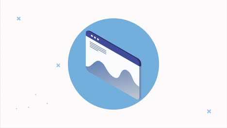 animación de análisis de datos del servidor con plantilla de página web