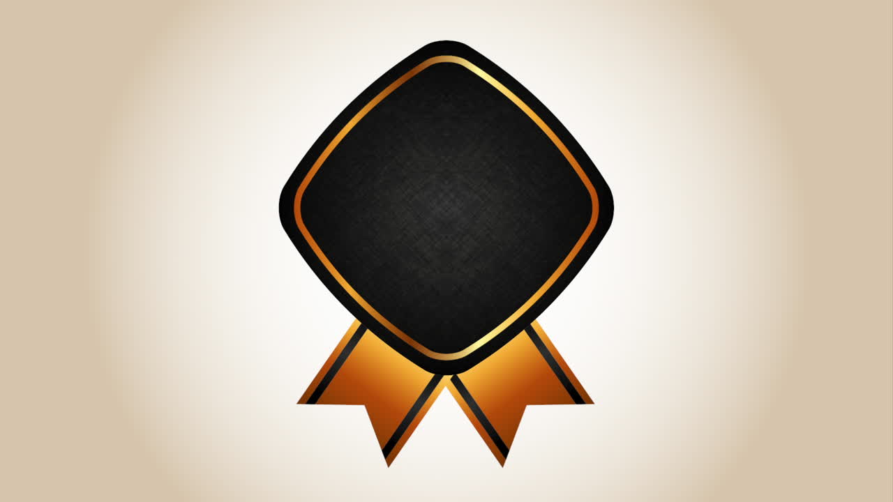 Diamond Shaped Award Badge with Ribbon