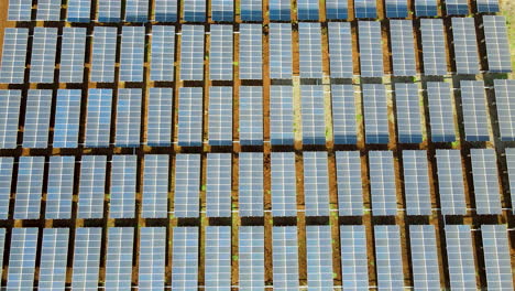 high top down aerial of a lot of solar panels