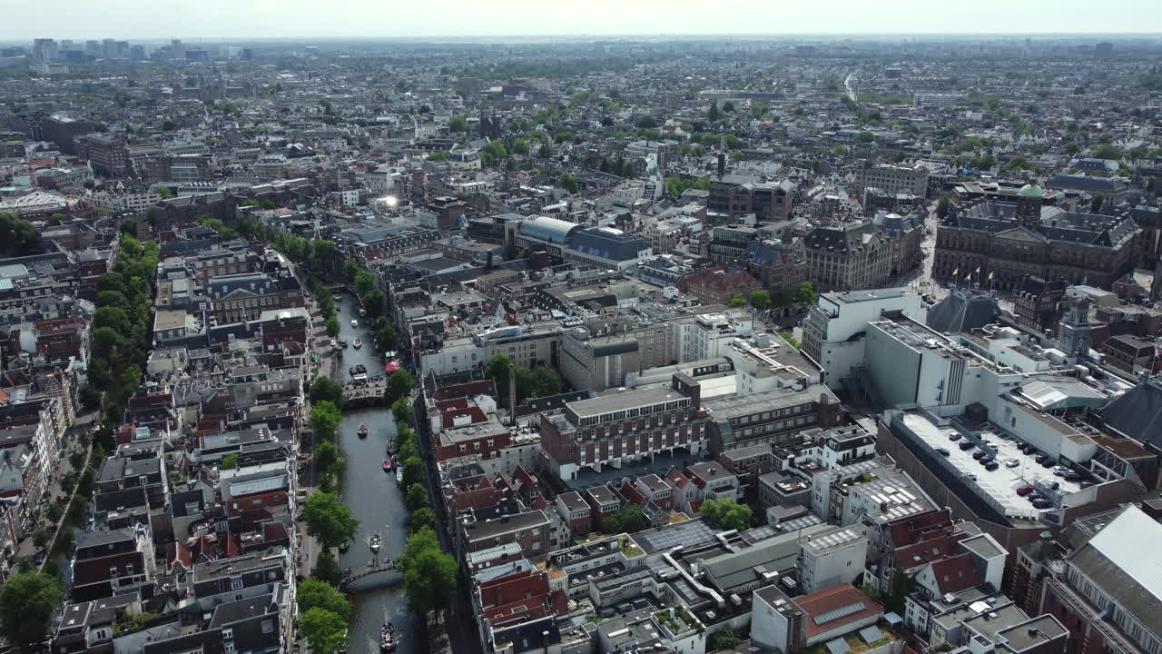 암스테르담 도시 풍경 공중 사진