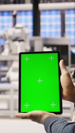 vertical video smart factory expert uses green screen tablet to implement automated workflows