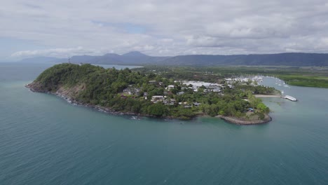 flagstaff hill on port douglas surrounded by the coral sea in queensland, australia