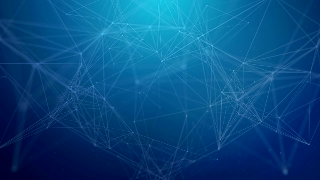 Abstract Blue connecting innovation dots and line communication concept. cloud computing, neural network ,molecule DNA, Medical, lobal International Connectivity loop Background.