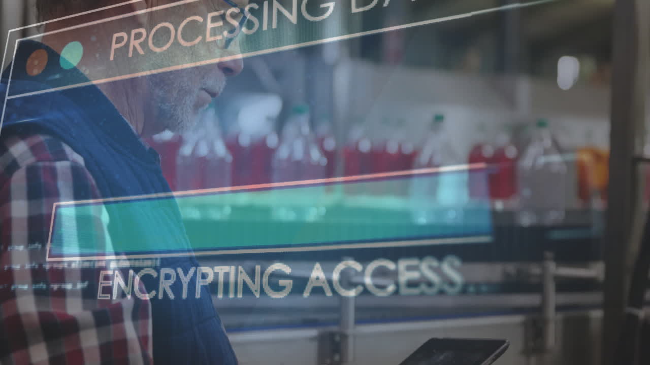 실험실에서 태블릿을 사용하는 사람에 대한 데이터 처리 및 데이터베이스 애니메이션을 발견하는 것