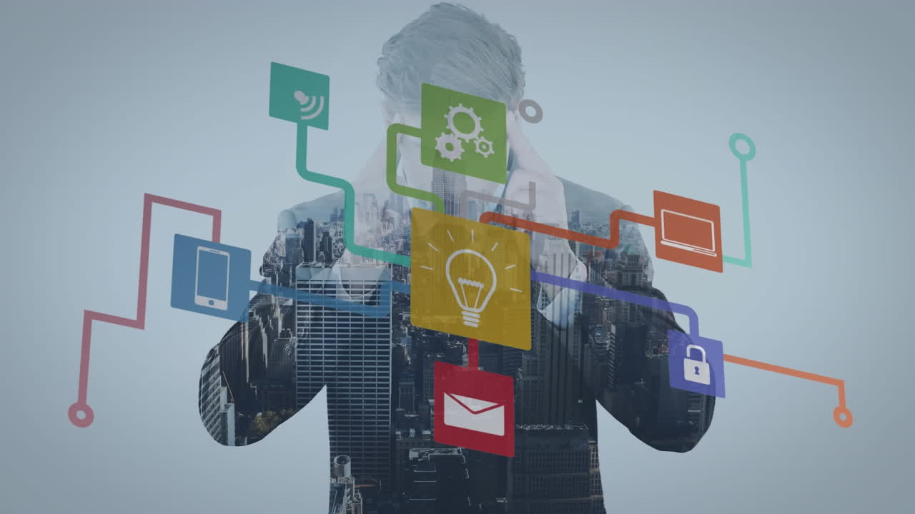 카우카스인 남성에 대한 미디어 아이콘의 애니메이션