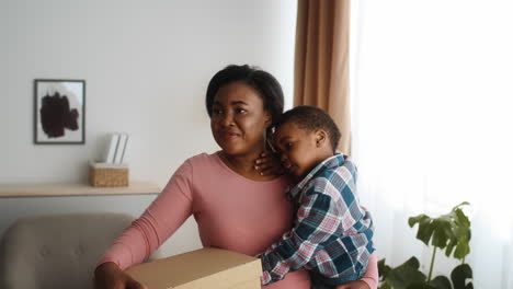mother and child moving