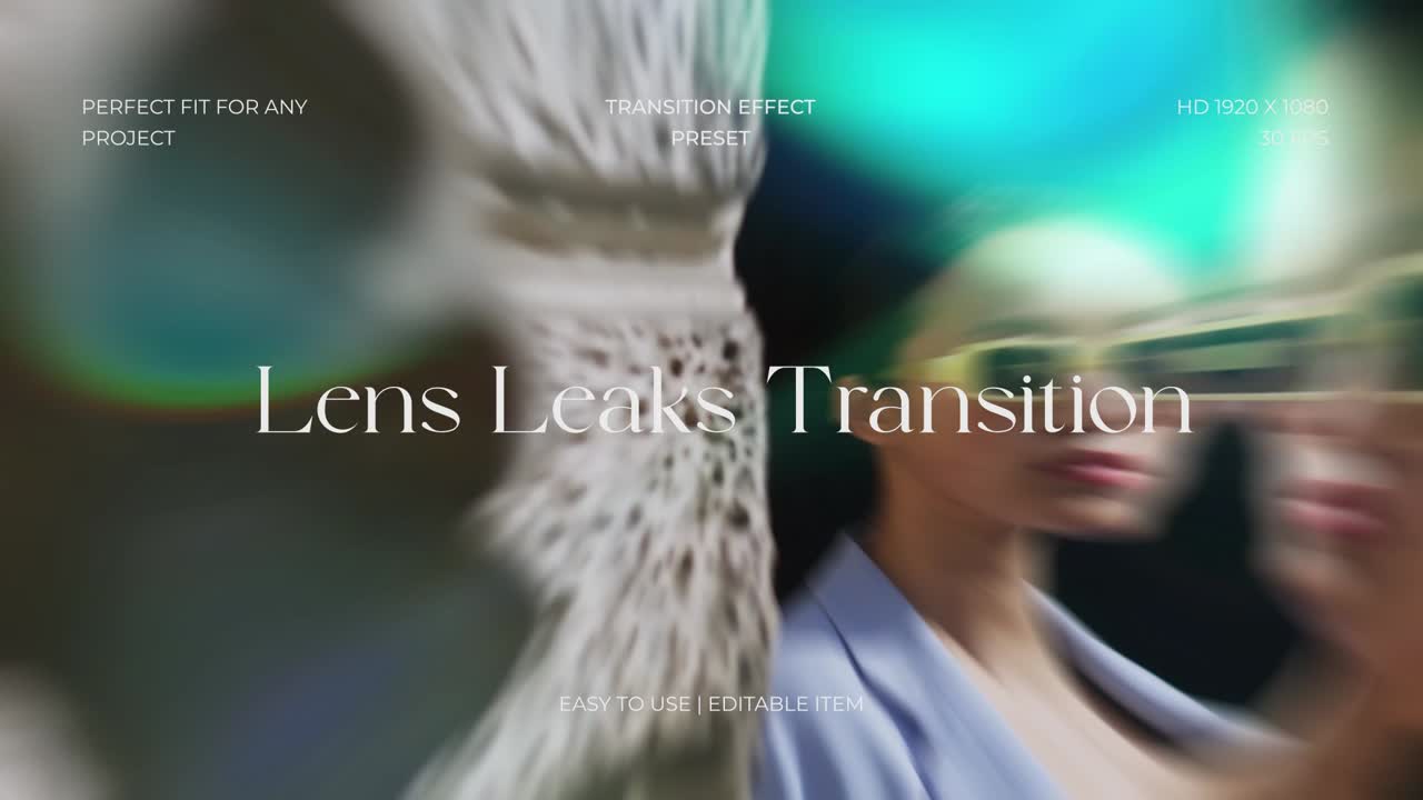 Efeitos de Transição com Vazamentos de Lente Cinematográficos Apresentando Modelos Diversos