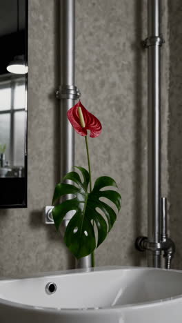 modern bathroom with plant decor