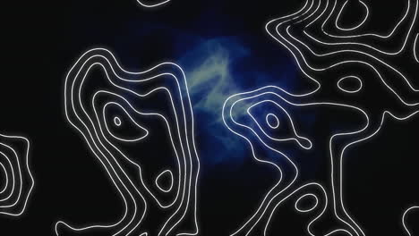 animación de líneas mapa sobre ondas azules en fondo oscuro