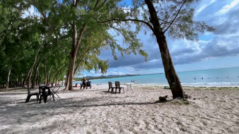 relaxing beach scene in mauritius