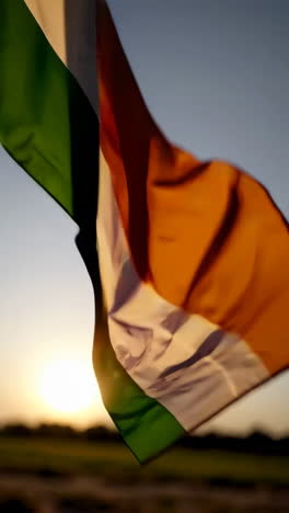 indian flag at sunset