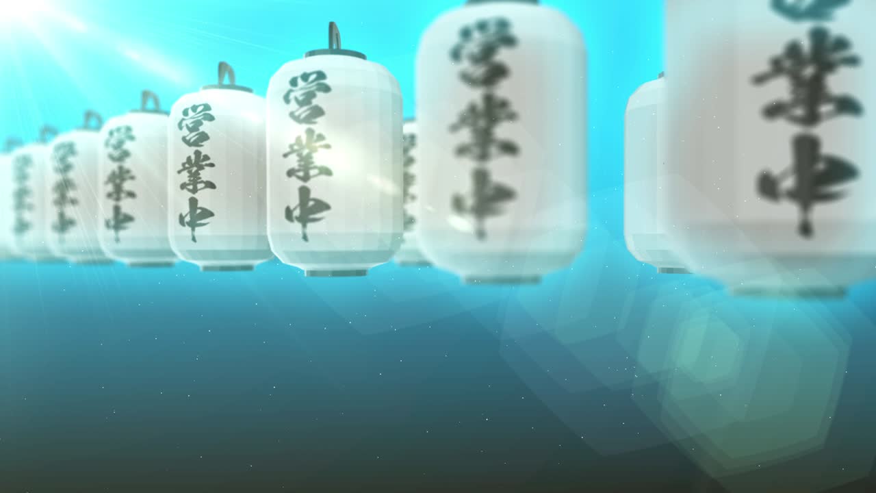 animación de bucle de festival de linterna de luz brillante japonesa