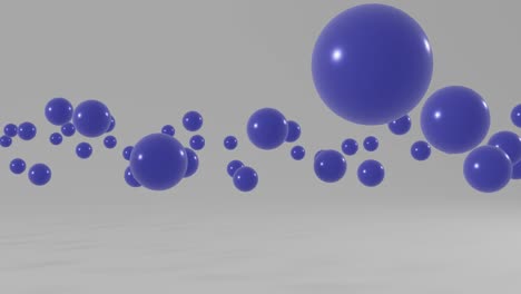 violet balls floating over white background. minimal motion graphic seamless loop animation