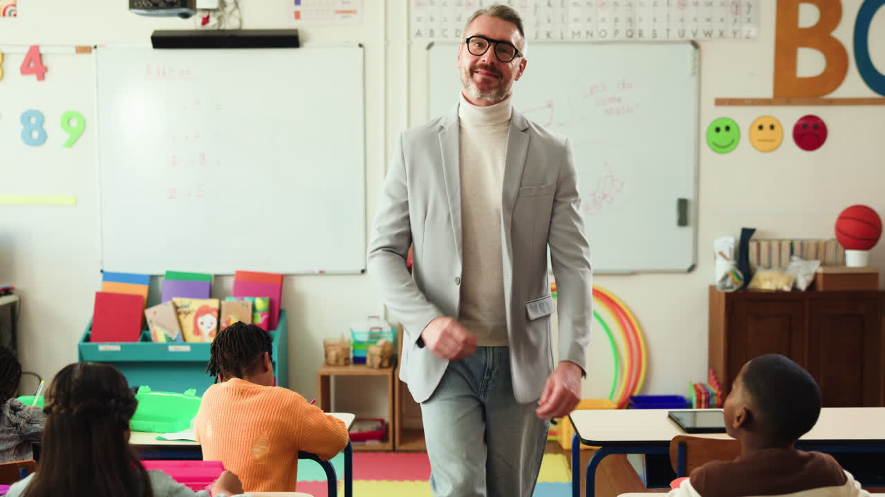 Teacher and Students in a Diverse Classroom Setting
