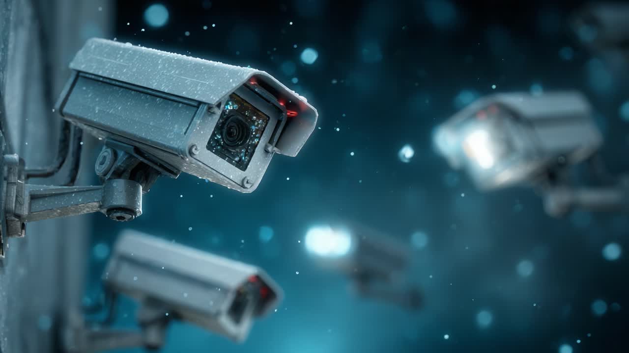Surveillance Cameras Captured in a Snowy Environment: A Focused Perspective on Security Technology Amidst the Elements