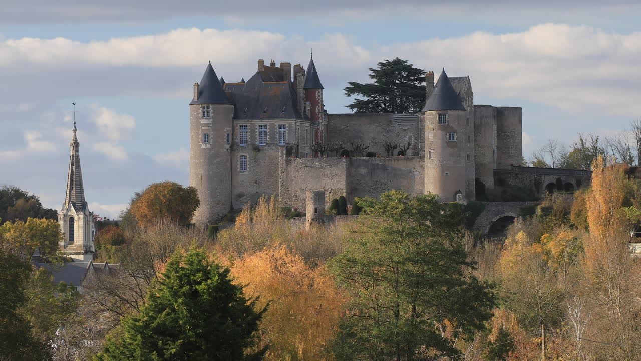 Autumn colours around Chateau de Luynes in the Loire Valley of France.