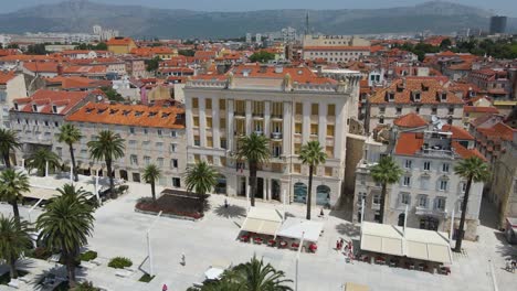 summer cityscape with diocletian's palace, the bell tower of cathedral of st