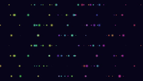 exhibición hipnotizante de puntos coloridos en un fondo oscuro